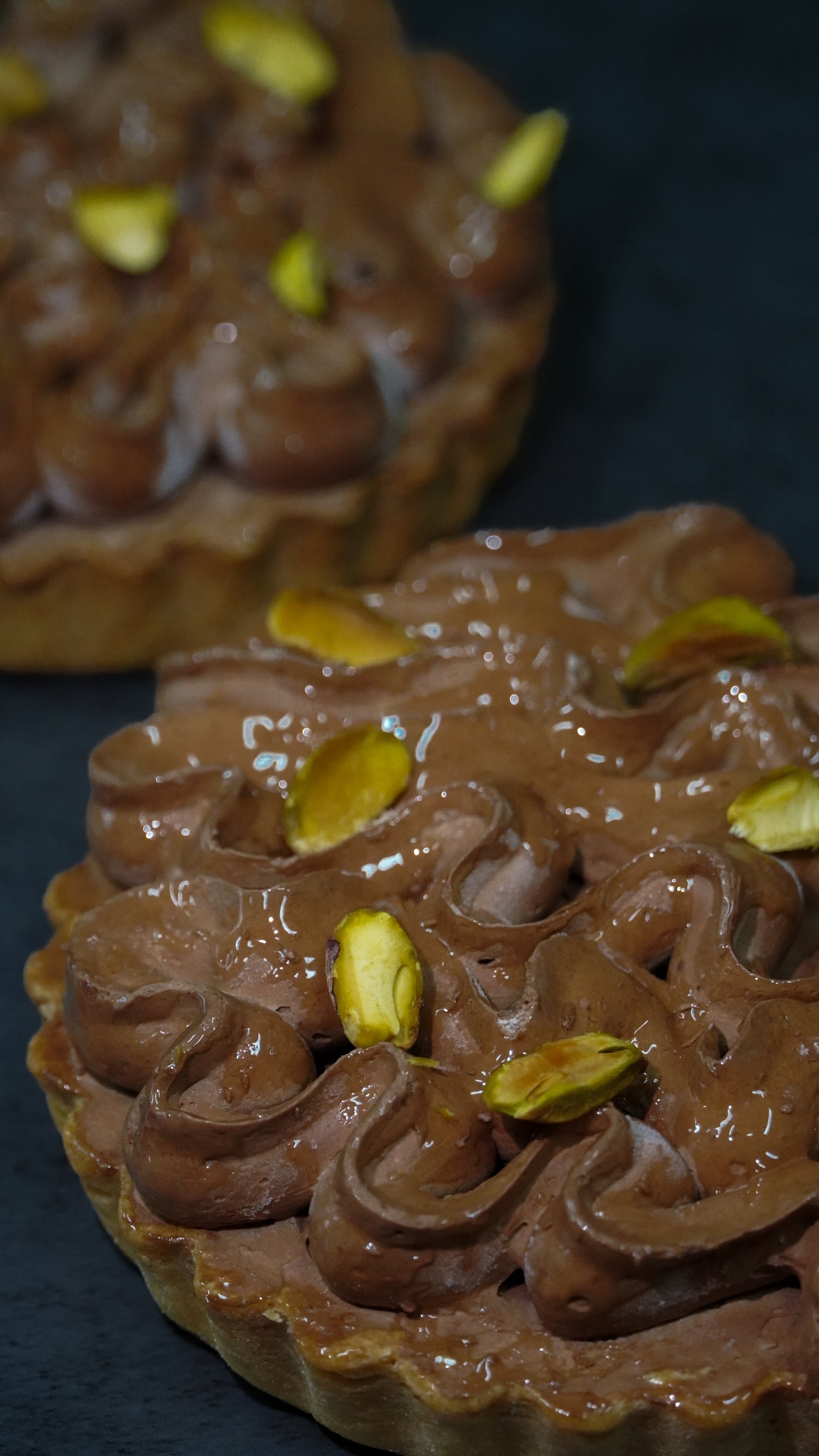 Dark Chocolate Pistachio Tart