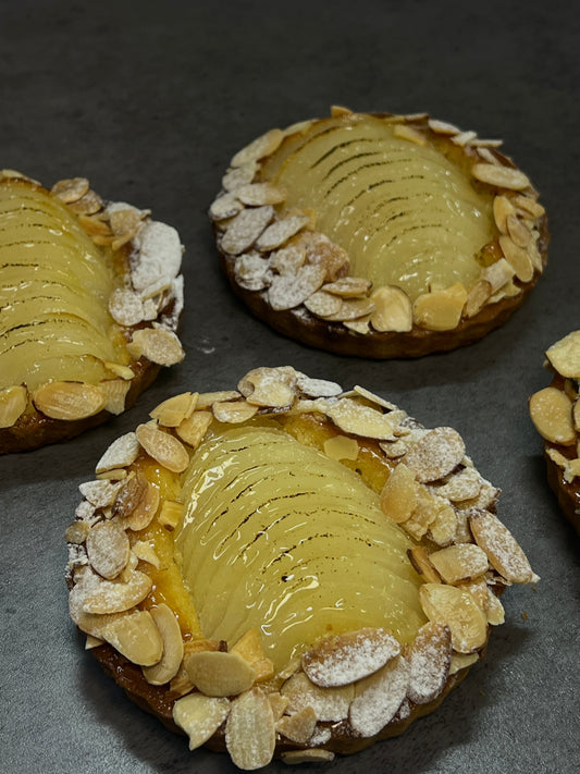 Pear Raspberry Almond Tart